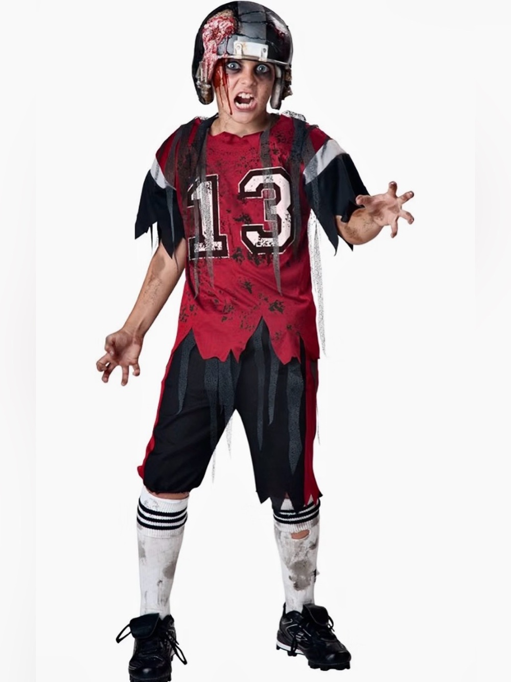 Spirit Dead Zone Zombie Halloween Costume Size XL Boys Zombie Football Player